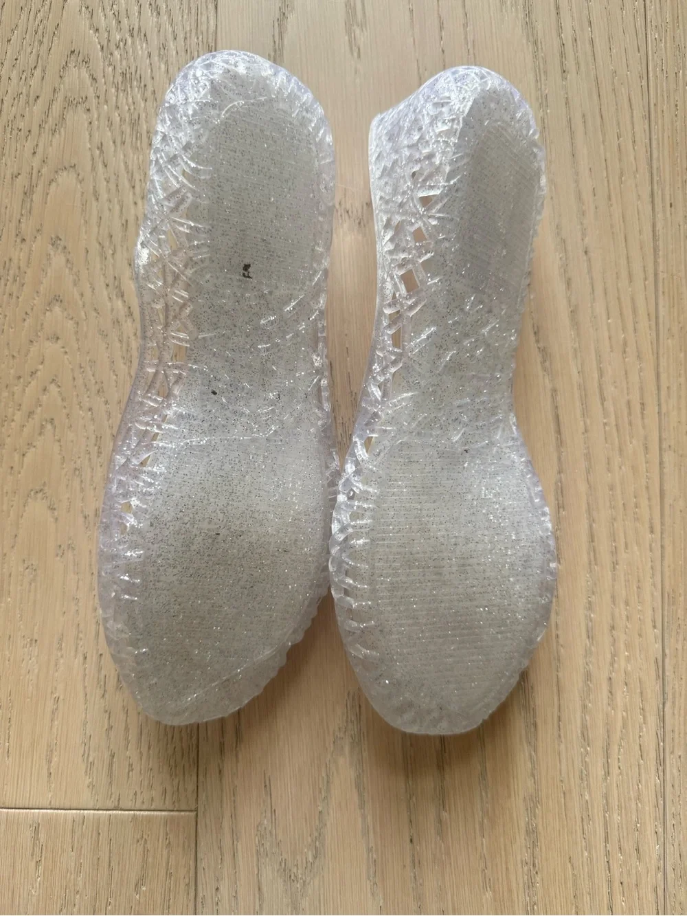 wonder nation Clear Jelly Ballet Flats with Rainbow Insole